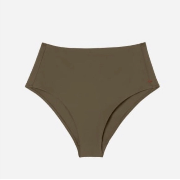 Everlane | The High-Rise Hipster Swim Bottom In Beech Green nwt size large - Picture 4 of 7